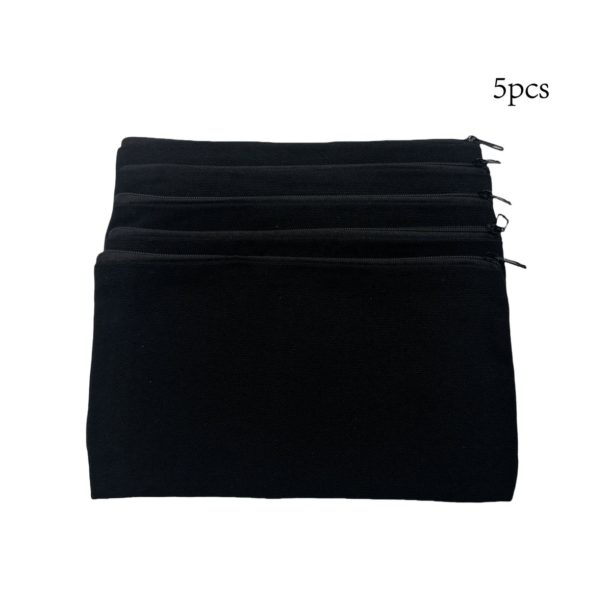 5pcs Blank Canvas Zipper Pouch Bulk, Makeup Bag Pencil Case For Cosmetic & DIY Crafts, Independence Day