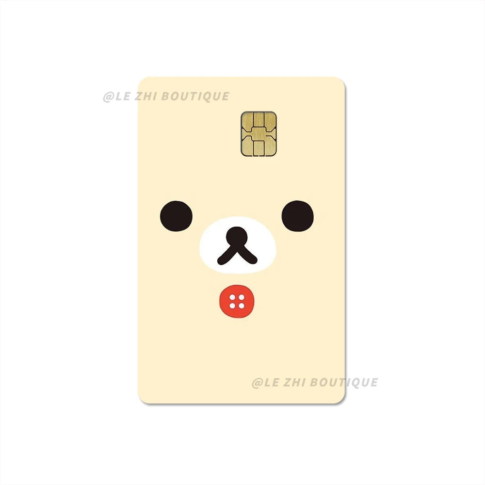 Japan Anime Cute Cartoon Bear Credit Debit Card Sticker Kawaii Bus Pass Diy Waterproof Small Chip Film Sticker Decoration