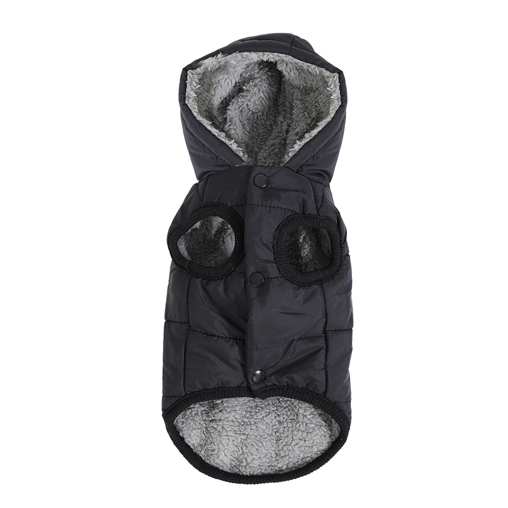 Warm Fleece Dog Coat Hoodie For Small Medium Dogs Winter Puppy Clothes Jacket With D-ring Thick Cozy Pug Dachshund Parka Costume