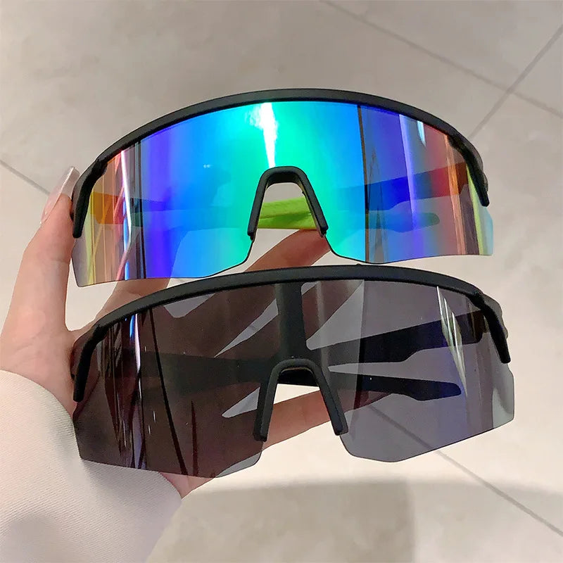 Oversized Fashion Cycling Sunglasses Anti Wind Flash Coating Protective Glasses UV400