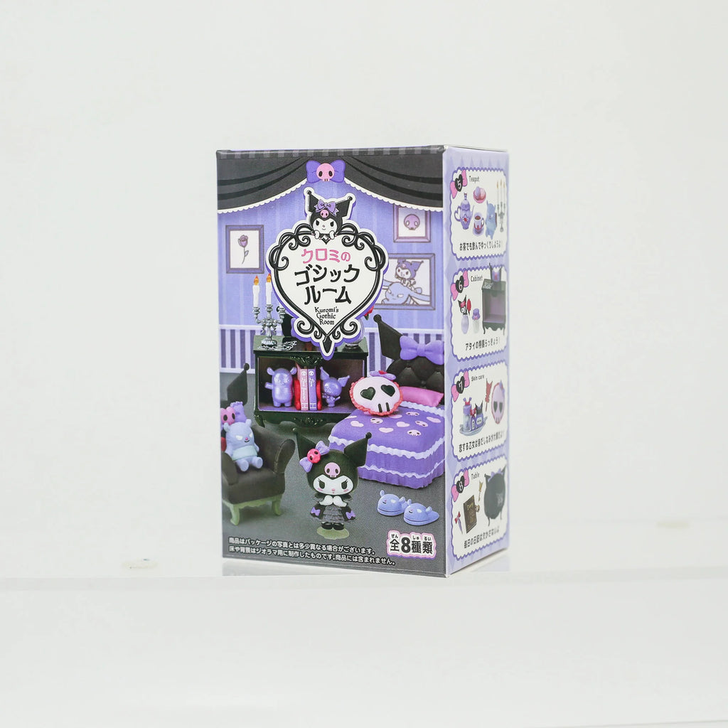 Re-ment 8Pcs/set Sanrio Kuromi Gothic Room Purple Miniature Scene Blind Box Toys Anime Figure Doll Gifts Toys Collect Ornaments