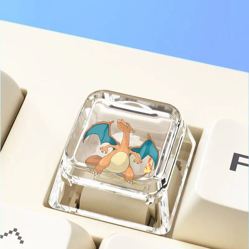 Cross mechanical keyboard personalized anime keycap single Charmeleon Blastoise Eevee transparent cartoon keycap