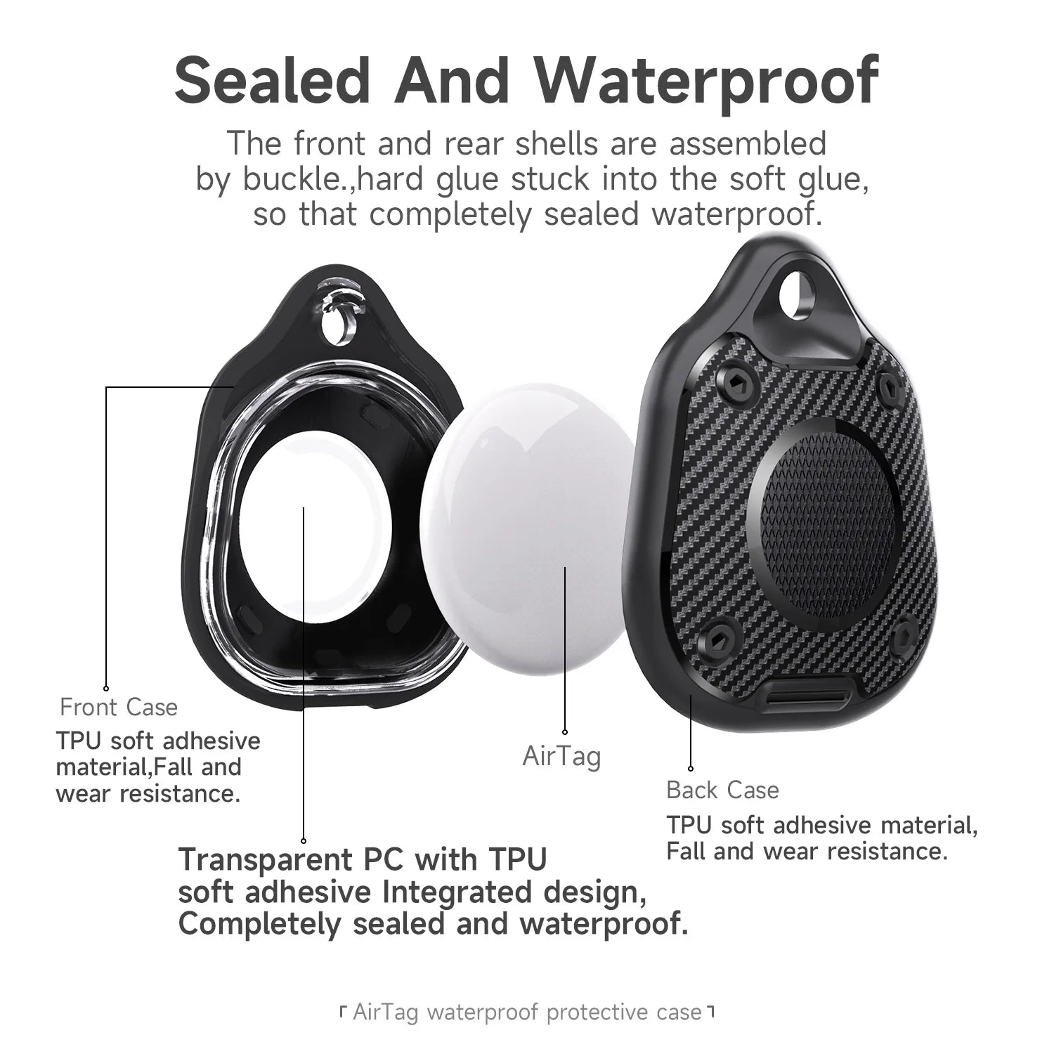 Waterproof Case for AirTag Holder Protective Case Suitable for Apple Location Tracker Airtag Key Pet Three Protection Cover
