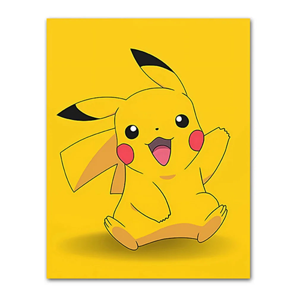 Cartoon Anime Poster Pokemon Pokémon Pikachu Watercolor Art Kids Room Decoration Wall Hanging Painting Kids Gift
