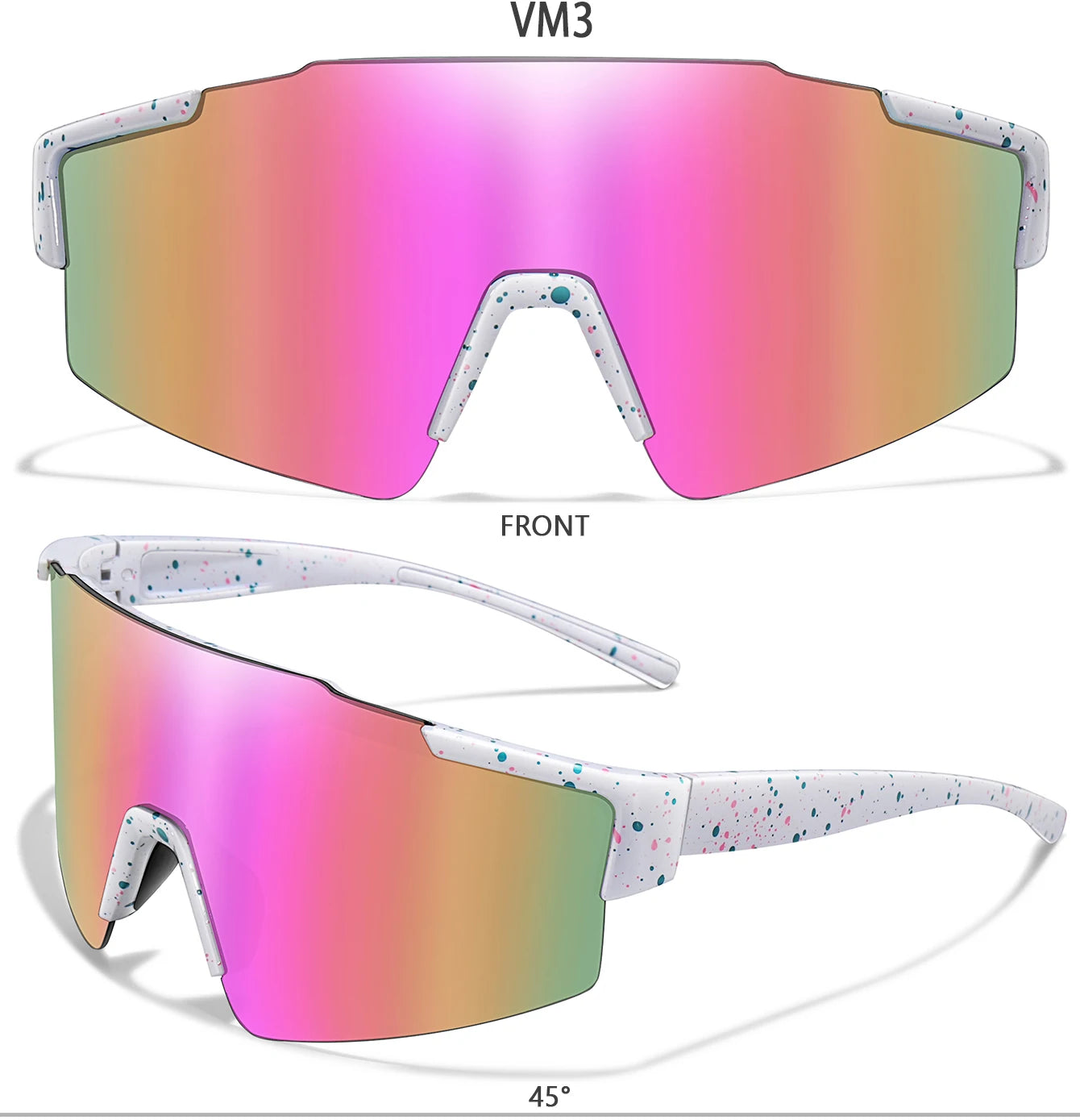LOISRUBY Band New Style Cycling Sunglasses Sports Bike Glasses Men Women Mtb Bicycle Eyewear Large Windproof Eyewear UV400