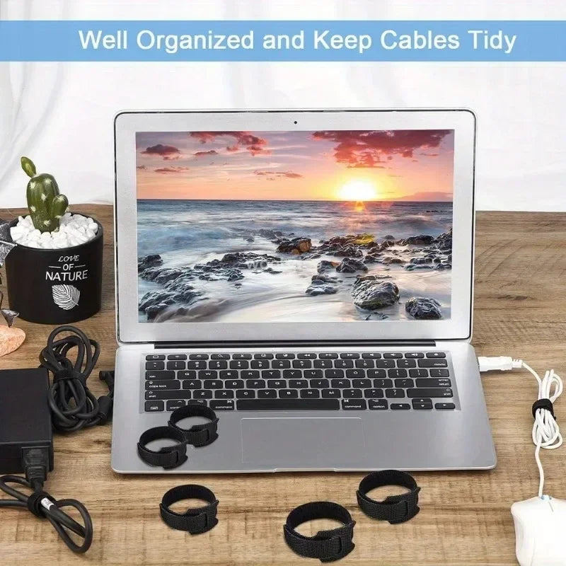 10-100pcsReleasable Cable Organizer Ties Mouse Earphones Wire Management Nylon Cable Ties Reusable Loop Hoop Tape Straps Tie