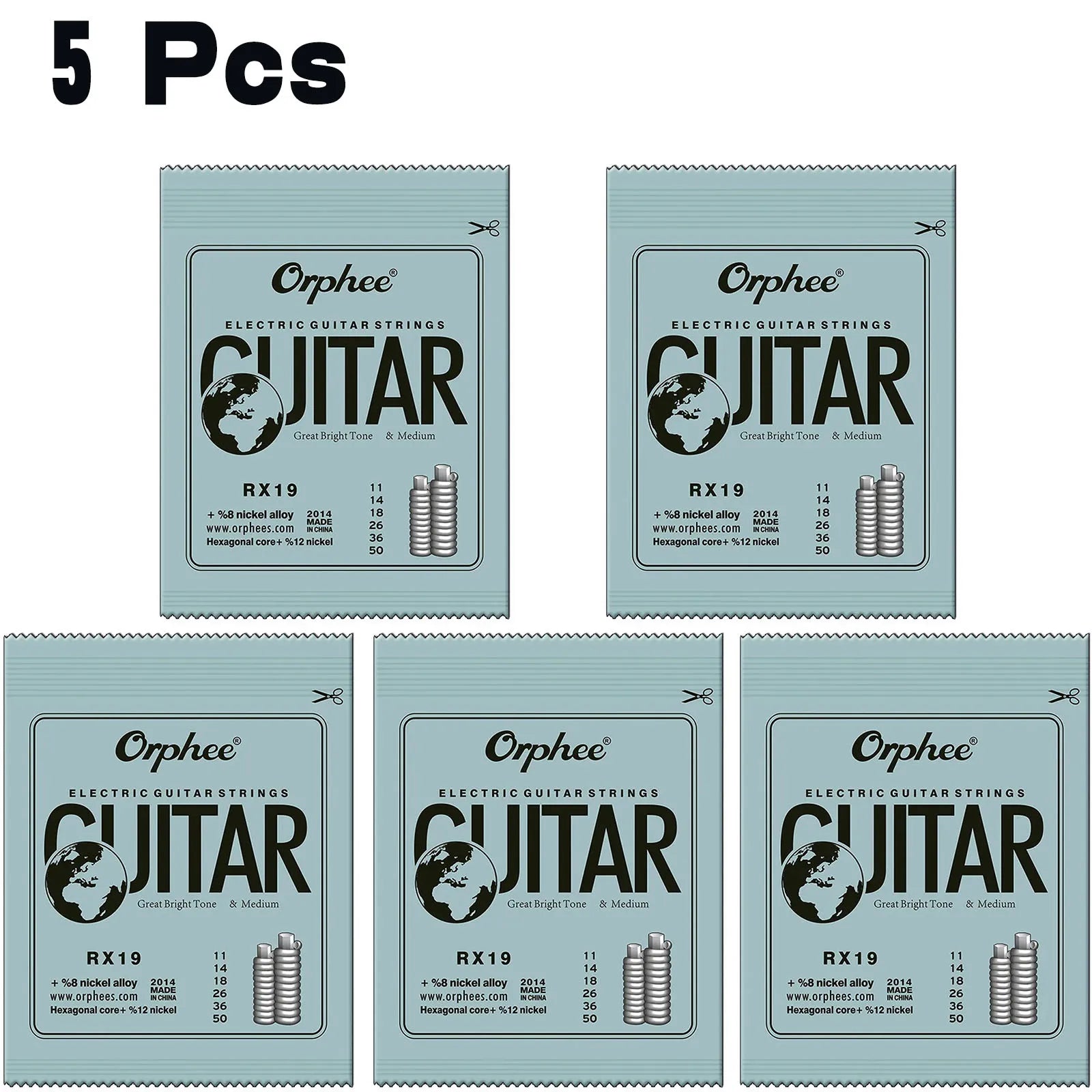 Orphee 1/5/10 Pcs Electric Guitar Strings Set RX Series Hexagonal Carbon Steel 6 String for Electric Guitar Accessories&Parts