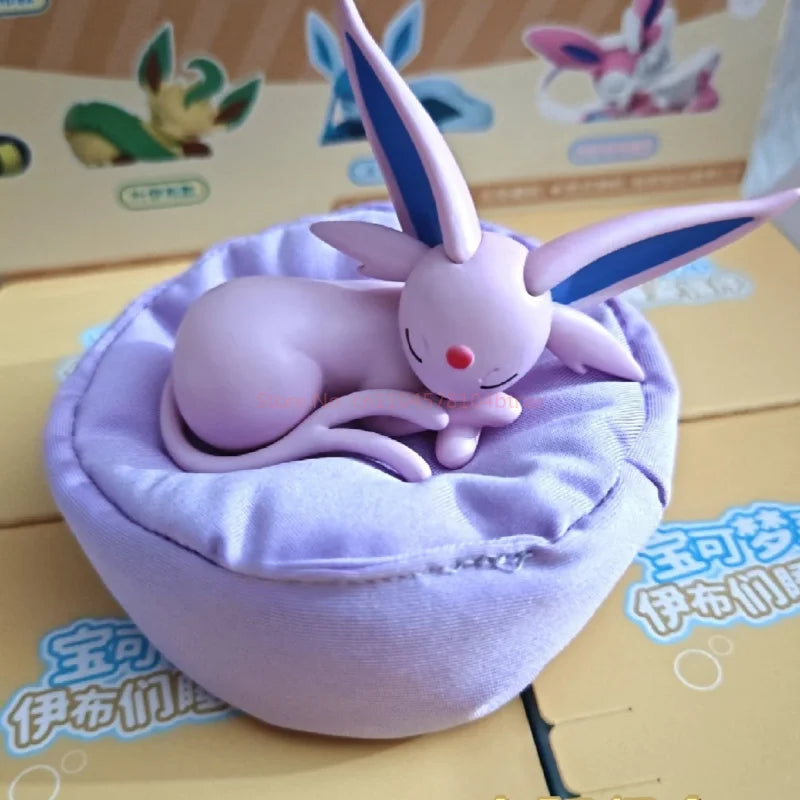 New In Stock Pokemon Eevee Sleeping Position Series Blind Box Sylveon Umbreon Flareon Jolteon Anime Desktop Decoration Model Toy