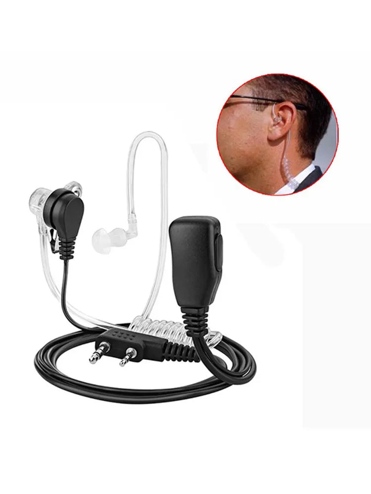 1Pcs Air Acoustic Tube Headset For Baofeng Radio Walkie Talkie K Port Earphone PTT With Microphone For UV-5R 888s Guard Earbuds