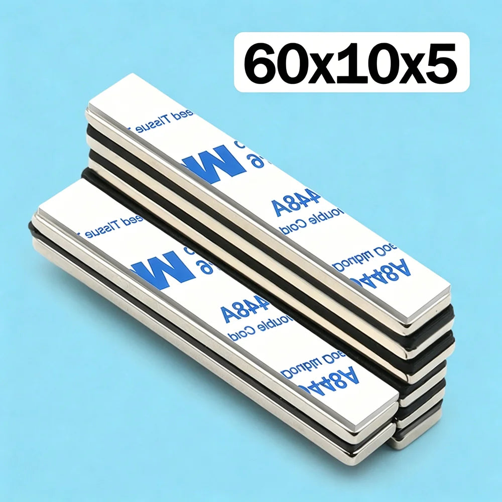 20x10x2 60x10x3mm Super Powerful Block Neodymium Magnet  With double-sided adhesive Magnet N35 Strong Permanent Magnetic imanes