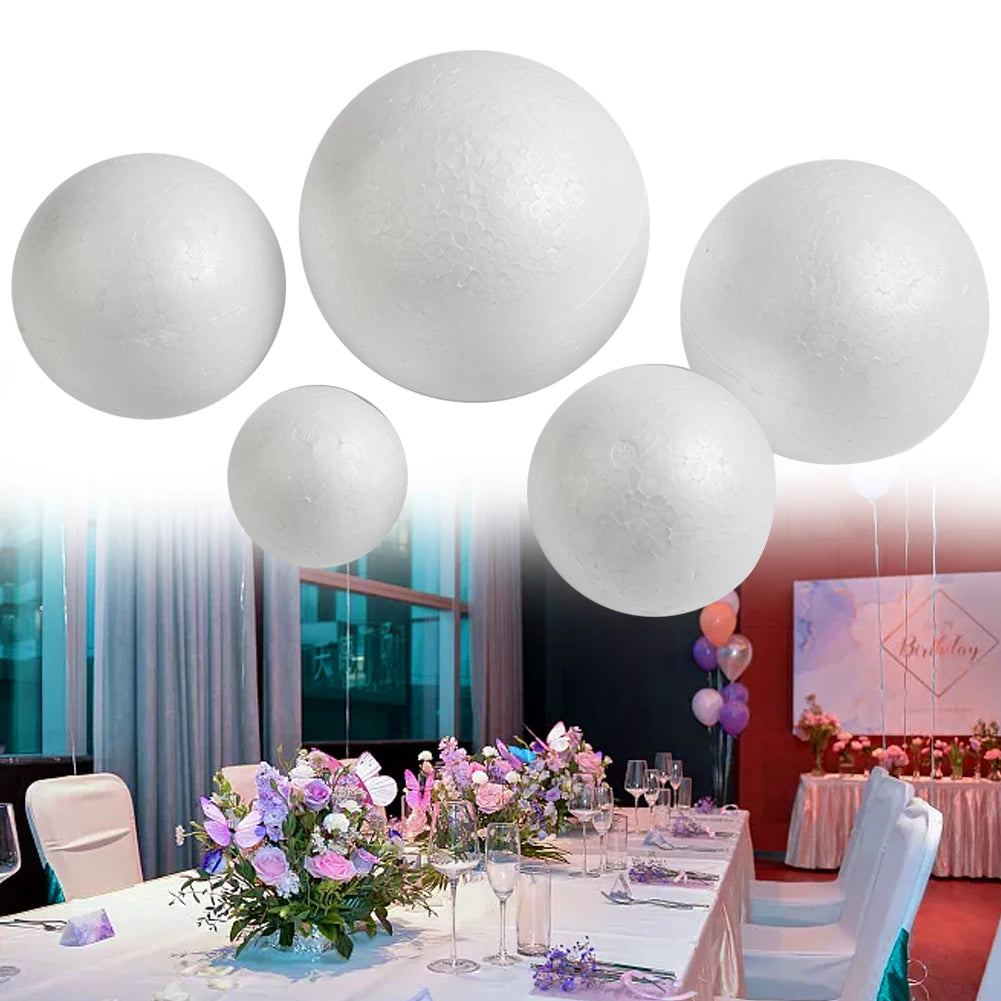 6-12cm Modelling Polystyrene Foam Balls White Craft Balls DIY Hand-painted Gifts Accessory Wedding Celebrations Event Supplies