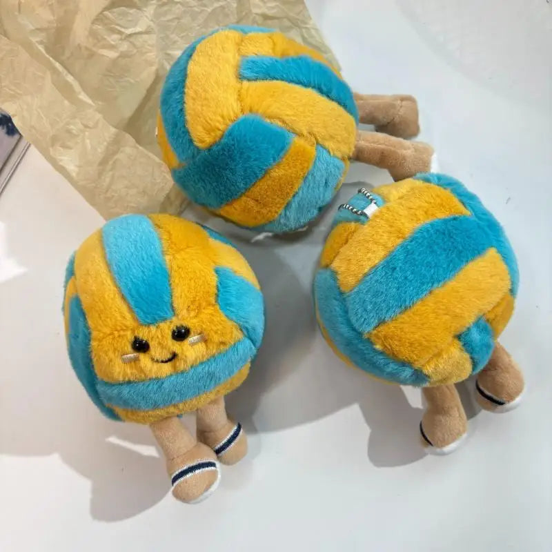 Soft Plush Cartoon Volleyball Toy, Fun Sports-Themed Keychain and Bag Decor