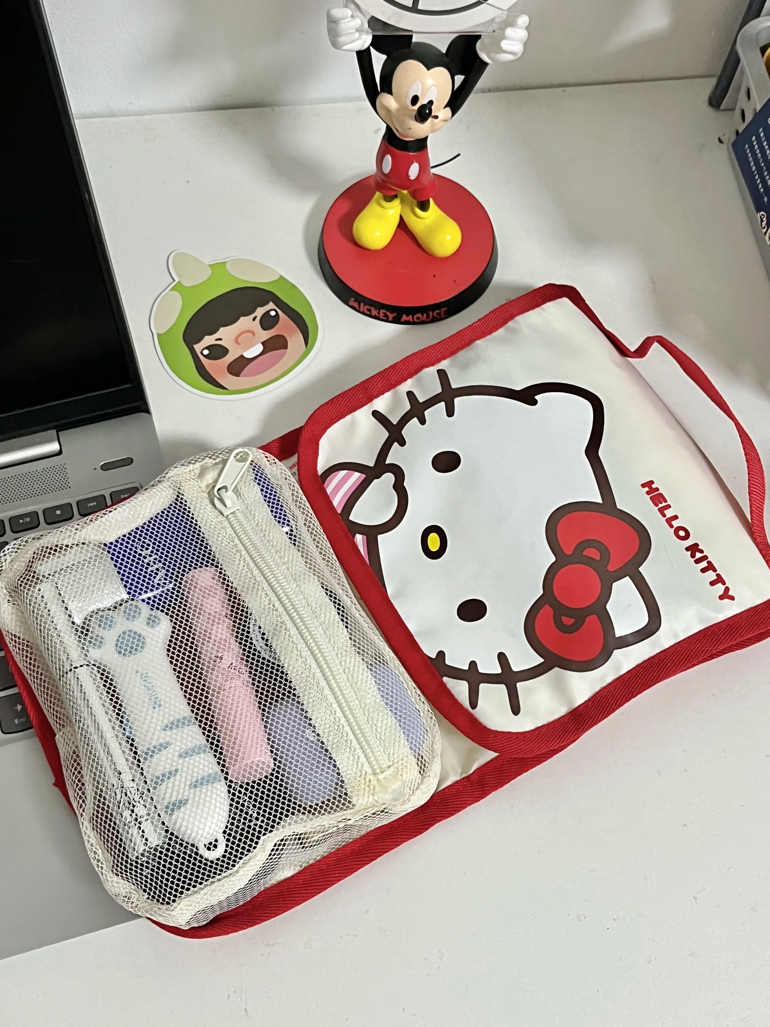 Cute Portable Travel Wash Up Storage Bag Girls Gifts Hello Kitty Kuromi Stitch KT Cat Cartoon Cosmetic Bag For Girl Kawaii Gifts
