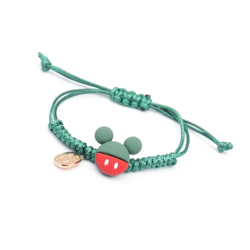 New Mickey Mouse Bracelet Cute Hand Woven Rope Bracelets for Couple Student Fashion Jewelry Handicrafts Friends Birthday Gifts