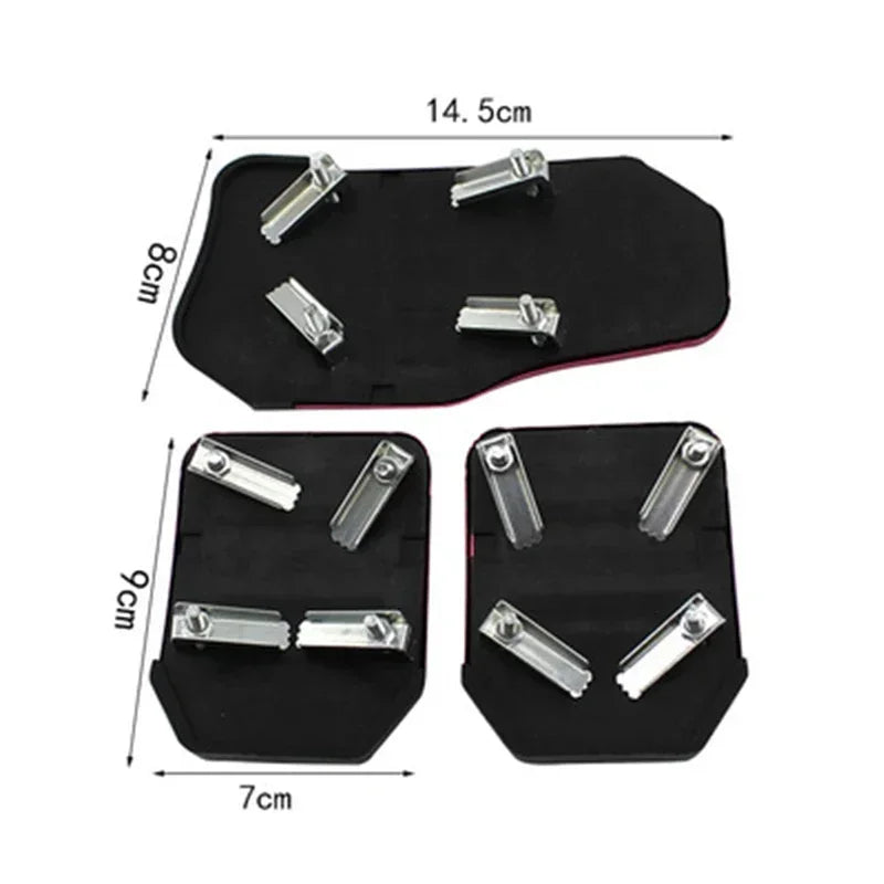 Aluminum Car Pedal Cover Set  Automatic Manual Transmission Gas Foot Covers in Red Silvery, Blue - Stylish Auto Interior