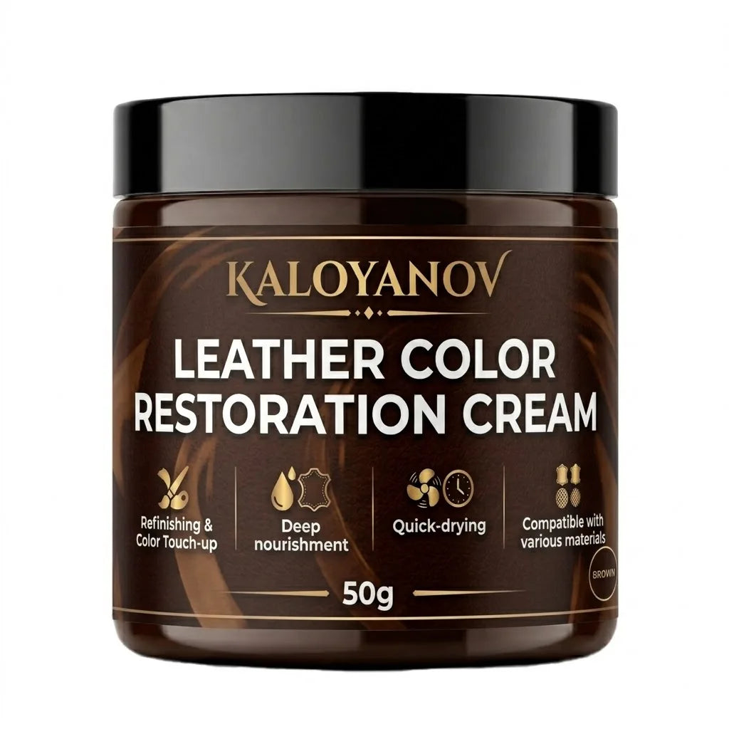 Leather Repair Cream Kit with 2 Brushes & Sponge Black Brown Beige Leather Dye Balm Cleaner for Shoes Bags Car Seats Couch