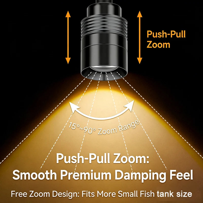 USB 3W South American Aquarium Spotlight 3-Color Dimmable Cycle Timer Zoomable LED Fish Tank Lamp for Aquascape Decor  Lighting