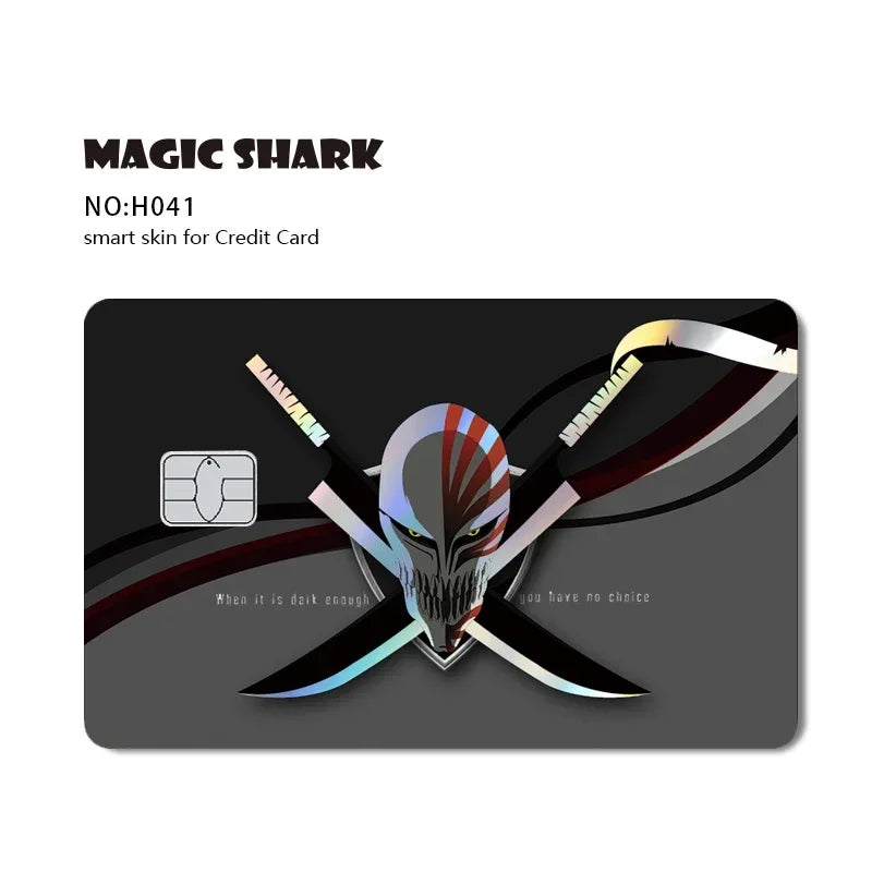 Magic Shark Mcloving Spider Anime Shinny Laser Holographic Matte Skin Film Sticker for Debit Bank Credit Card