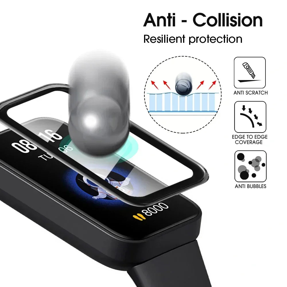 Curved Film for Xiaomi Mi Band8 Active Screen Protector Anti-scratch Full Cover Protective Film for Mi Band 9 Active Not Glass