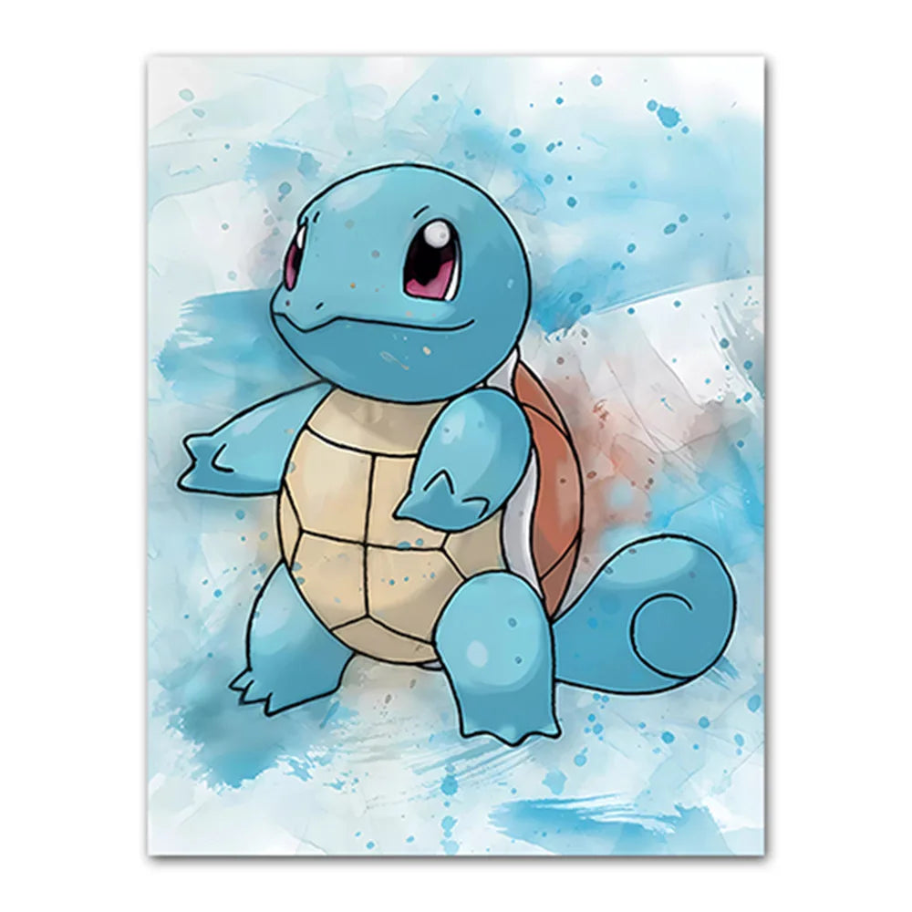 Anime Pokemon Canvas Painting Bulbasaur Charmander Squirtle Poster and Print Watercolor Wall Art Picture Home Decor Kids Gifts