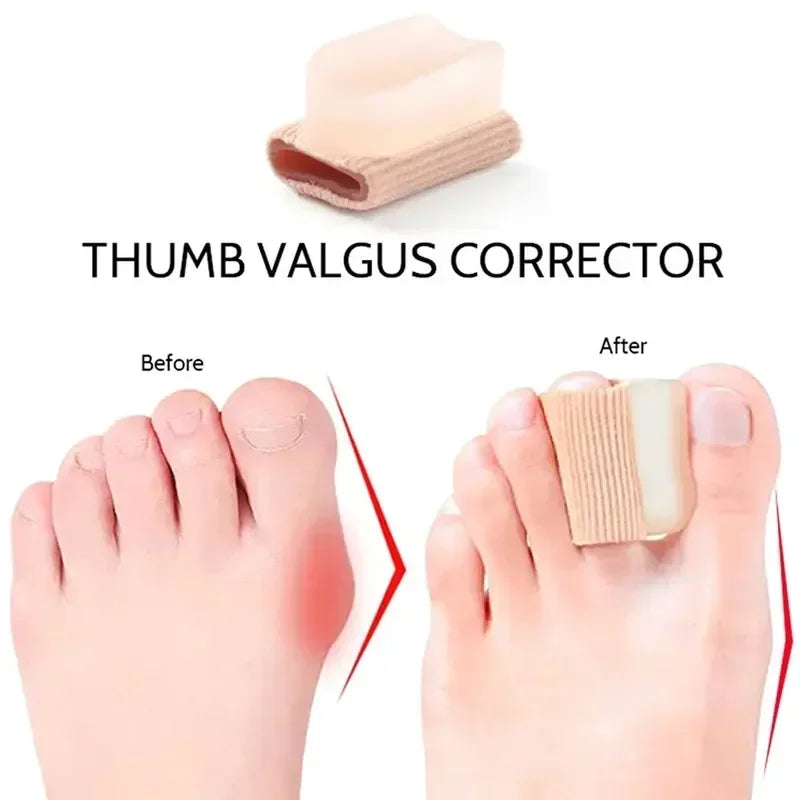 Gel Bunion Toe Separator W/Fabric Lining for Big Toe,Silicone Toe Spacers Breathable Toe Corrector Protector for Overlapping Toe