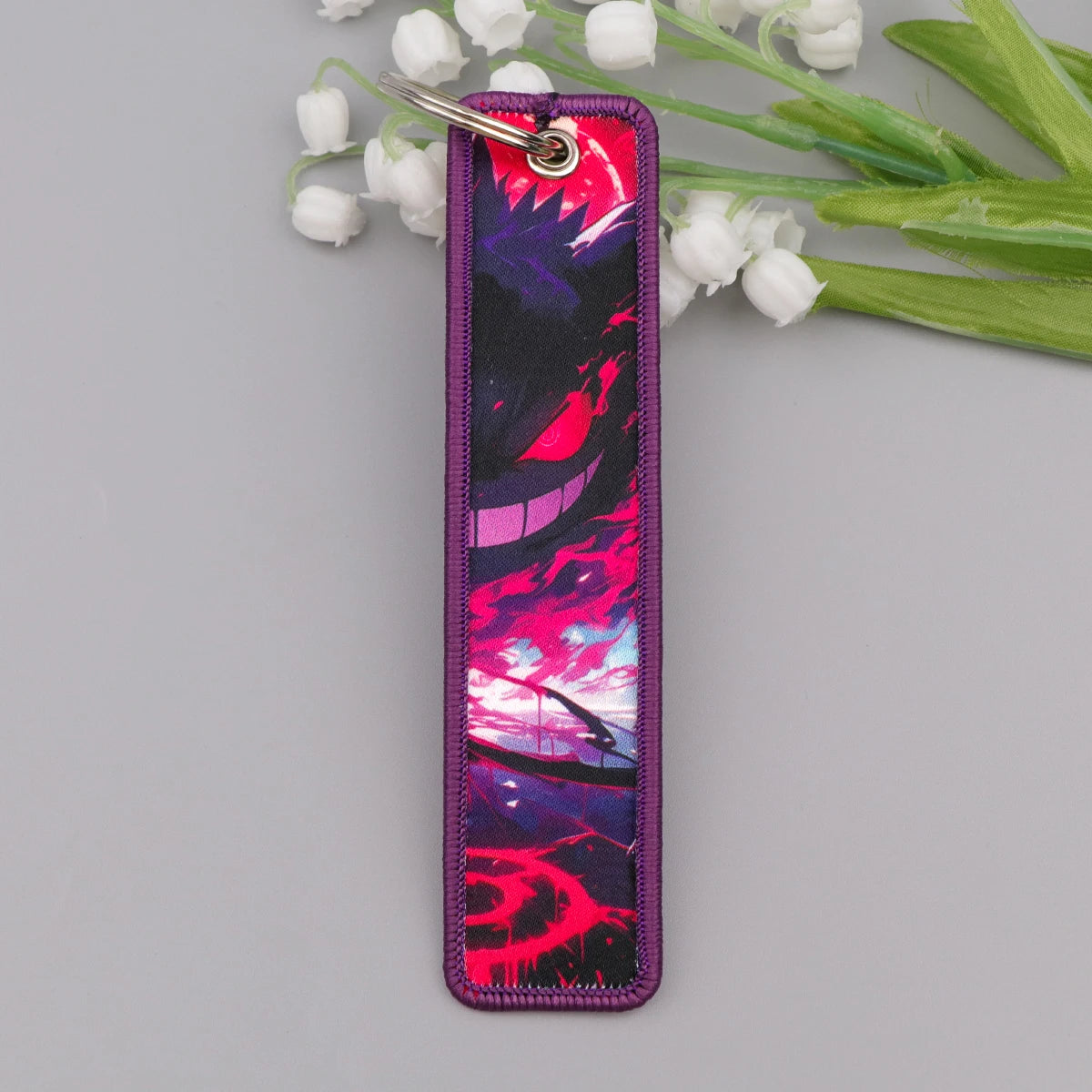 Cute Anime Elf Embroidery Key Fobs Cool Game Key Tags Keychains for Motorcycles Cars Fashion Key Rings Accessories Gifts 1pcs
