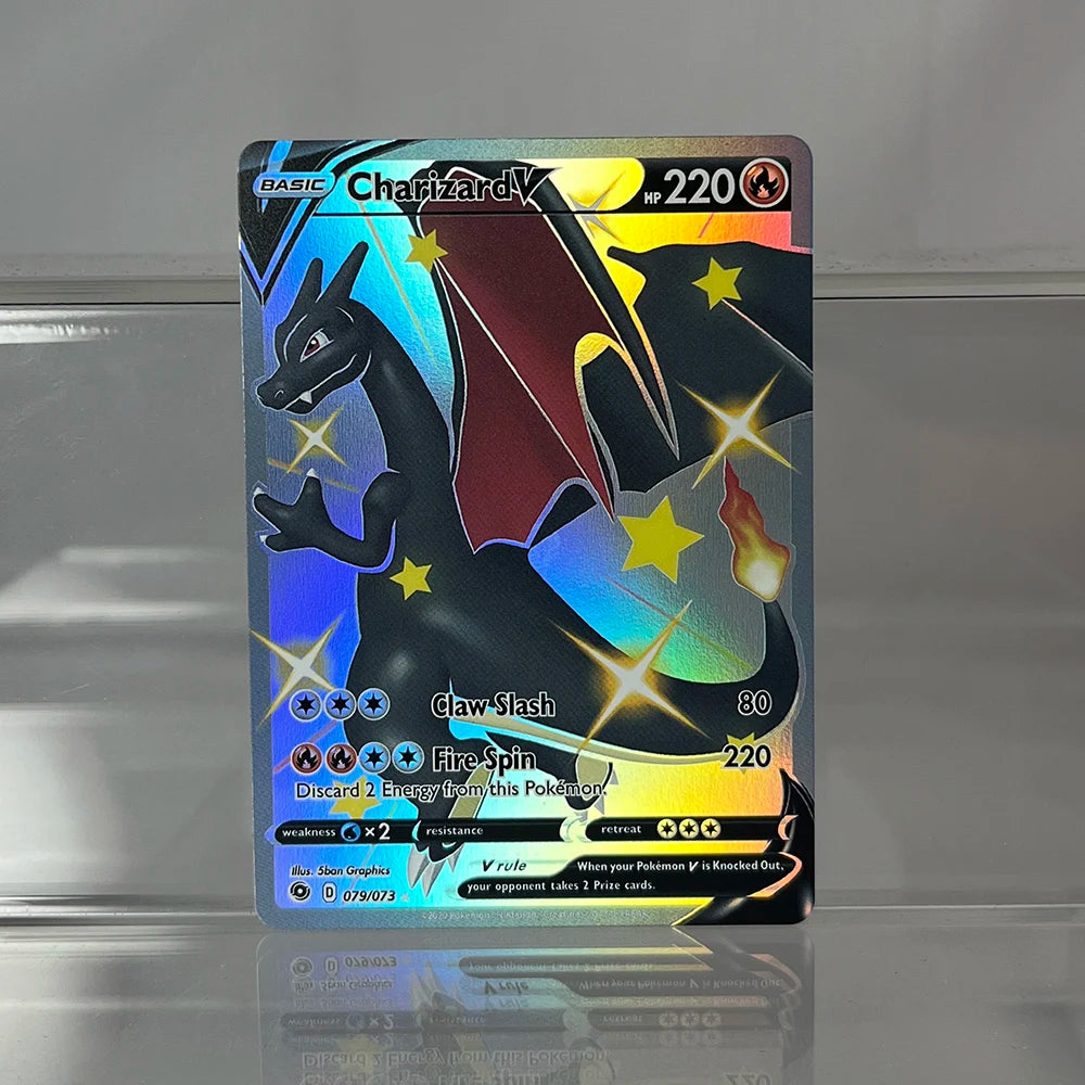 Charizard PTCG Single Collection Card 1st Edition 1996 Vmax Ex Rare Rainbow Card PKM Proxy Cards Toys Gifts