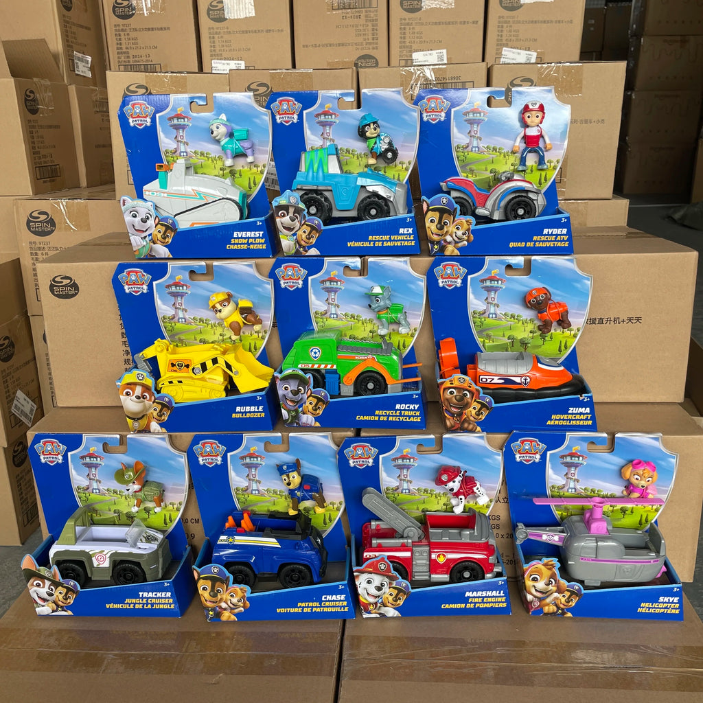 Genuine Paw patrol Dino Rescue Rex Ryder Everest Rescue Vehicle with Collectible Action Figure Patrulla Canina Children TOY Gift