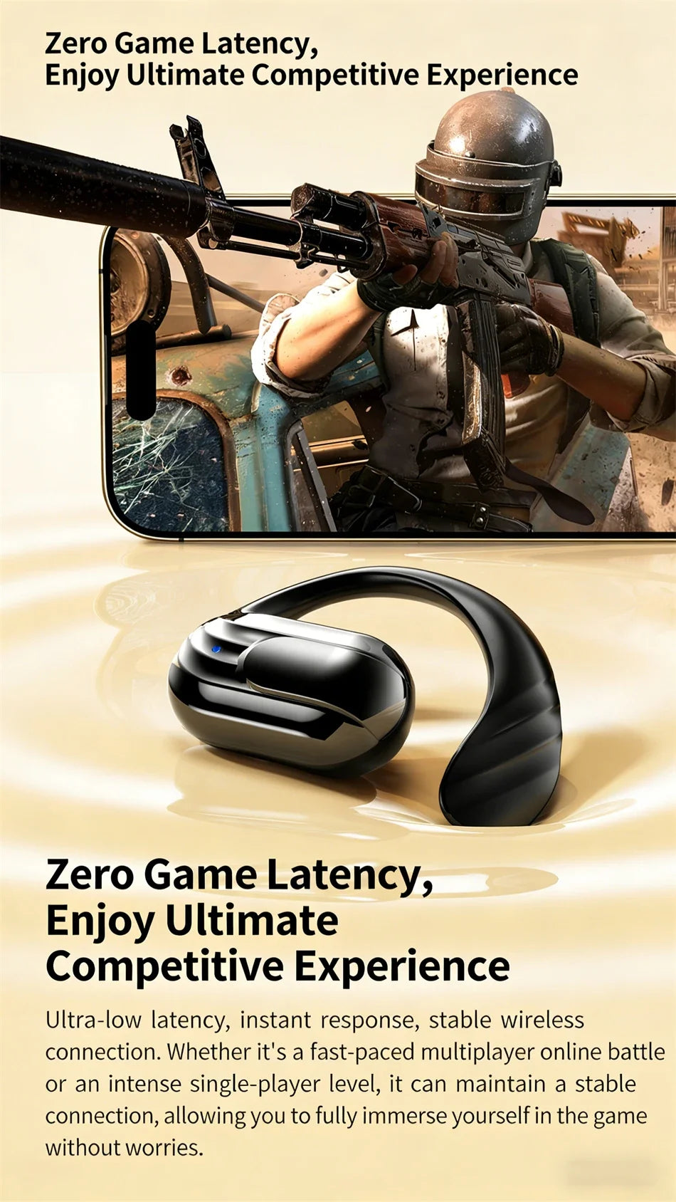 Wholesale Wireless Headphones Bluetooth 5.4 Earphones True with Mic Button Control Noise Reduction Earhooks Waterproof Headset