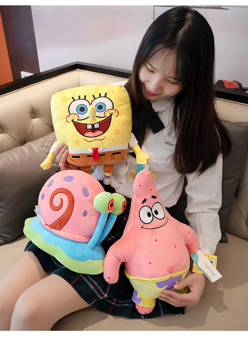 Anime Plushie Doll Spongebob Peluches Doll Squarepants Patrick Star Squidward Eugene Krabs Gary Kawaii Cartoon Stuffed Plush Toy