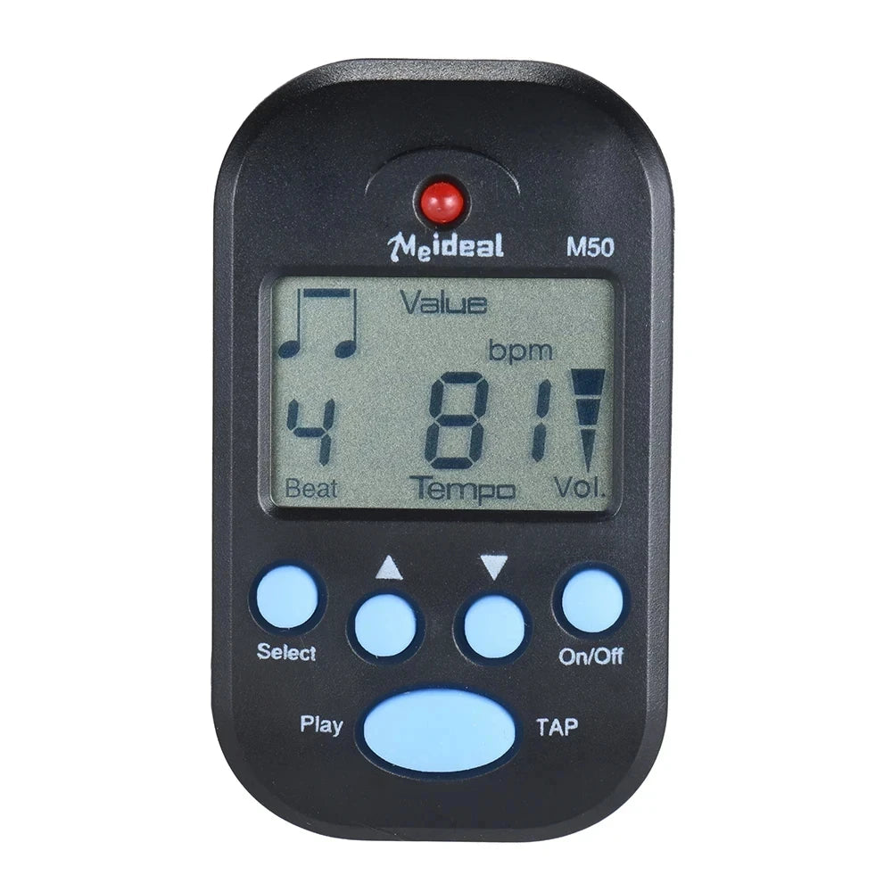 M50 Professional LCD Digital Metronome for Guitar Violin Bass - Rhythm Metronome for Stringed Instrument Players