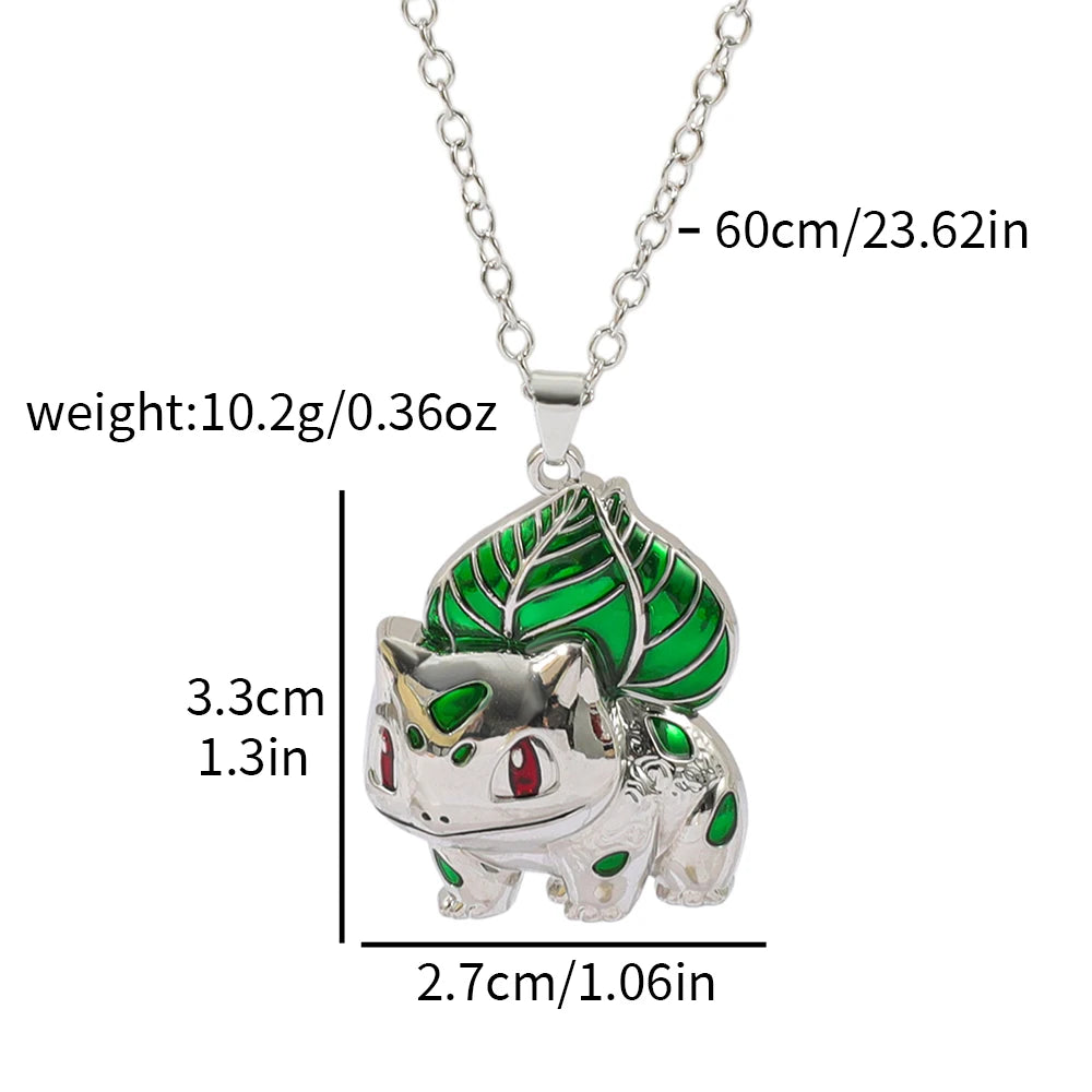 1PC Cute Q Version Character Necklace Alloy Charmander Bulbasaur Jewelry Pendant for Fans Holiday Gifts Jewelry Accessories