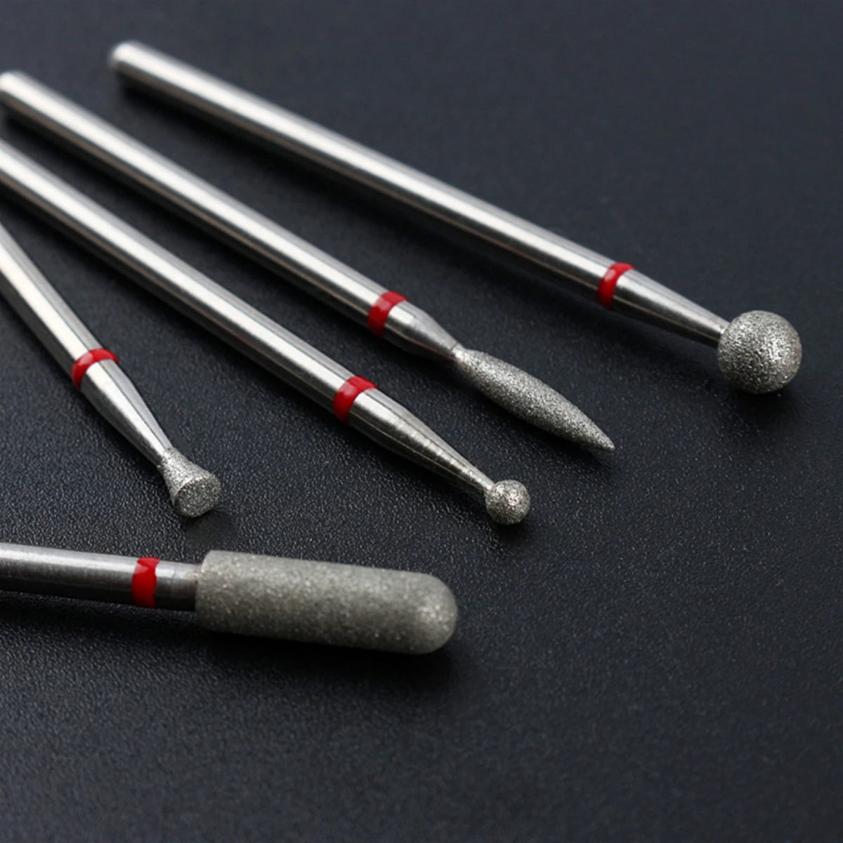 5PCS Diamond Nail Drill Bit Set of Milling Cutters for Manicure Diamond Bit Cuticle Remove Nail Bits for Electric Drill Machine