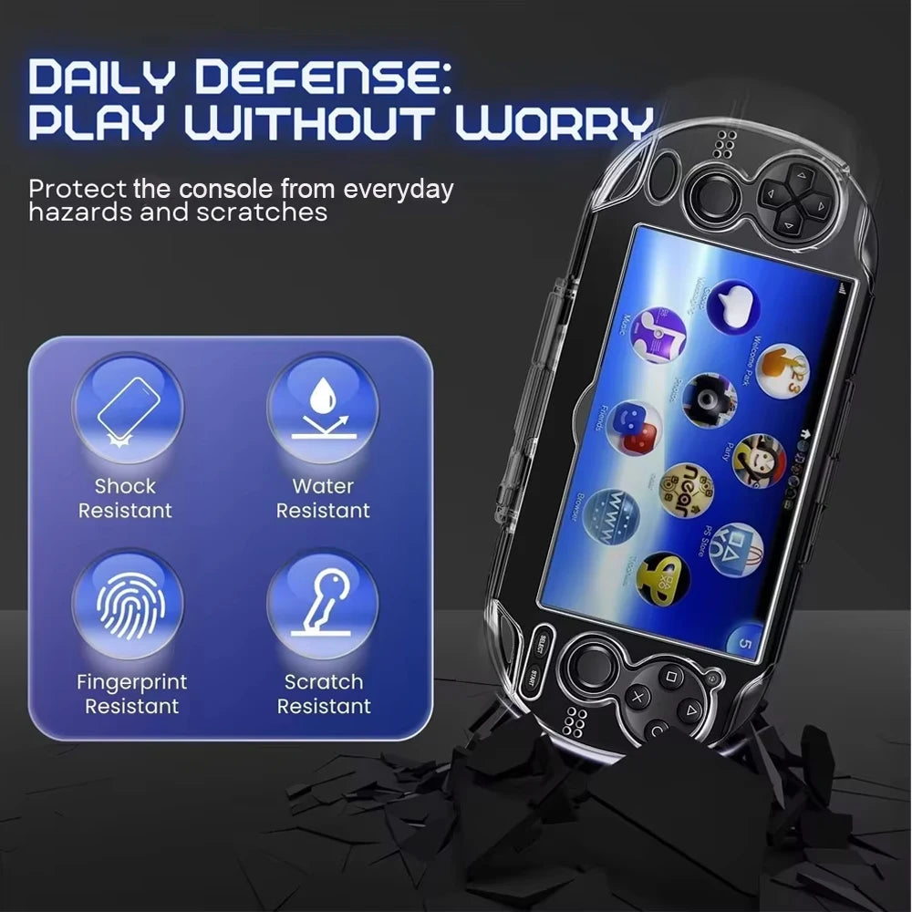 Clear Crystal Hard Shell Case for PS Vita 1000 Handheld Transparent Protective Full Cover for Sony PSV 1000 Gaming Accessories