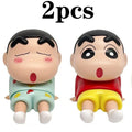 Crayon Shin-Chan Anime Figure Phone Holder Kawaii Desktop Ornaments Phone Support Mini GK Collection Decoration Toys Girls Gifts
