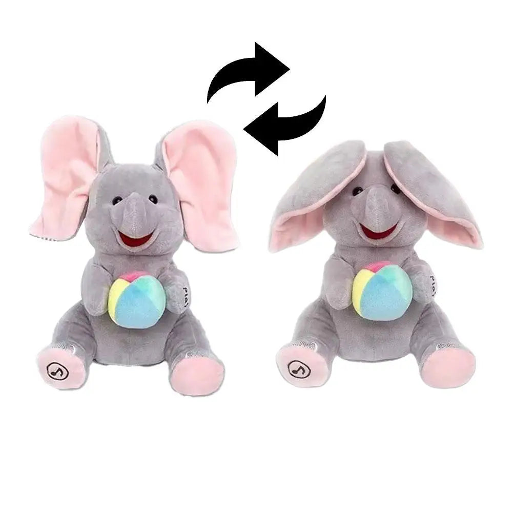 Hide-And-Seek Elephant Plush Toy Baby Interactive Singing Musical Toy For Soothing Children Head Up Training Toys Christmas Gift