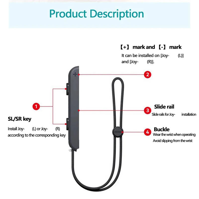1Pcs/Lot For Nintendo Switch Game Pad Controlle For Joy-Con Wrist Stra Band Hand Rope Lanyard Laptop Video Games Accessories