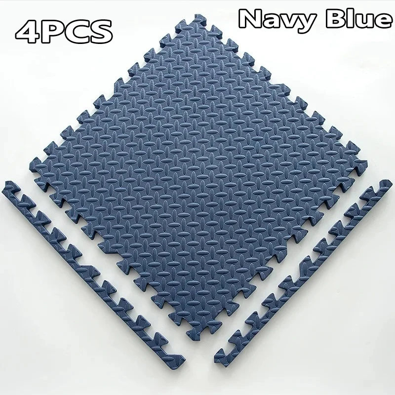 1-16PCS 30*30cm  Sports Gym Protection EVA Leaf Grain Floor Mats Yoga Fitness Non-Slip Splicing Rugs Thicken Shock Room Workout