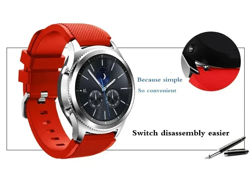 20mm 22mm Band for Samsung Galaxy Watch 7/5/6/4/3/46mm/active2/Gear s3 Frontier/Sport silicone bracelet Huawei GT 4/3/2/2E strap