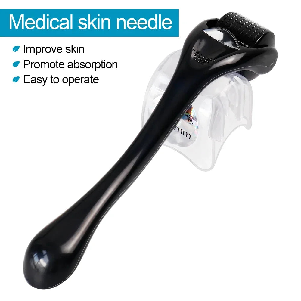 2Pcs Set Multi-function Lymphatic Contour Face Brush & DRS 540 Derma Roller Skin Nursing Roller Wrinkle Exfoliating Repair Tools