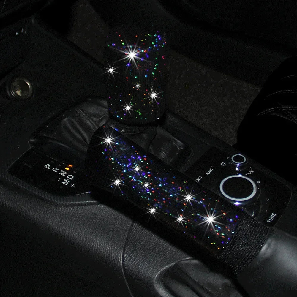 Car Universal 37/38cm Steering Wheel Cover Elastic Handle Cover Colorful Bronzing Diamond BlingBling Steering Wheel Accessories