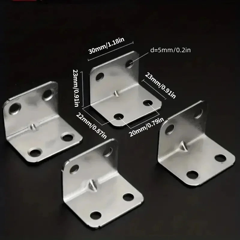 20pcs Angle Iron Board Table, Chair, Cabinet, Wardrobe, Fixed Connector, 90-degree Angle Iron Plate Bracket