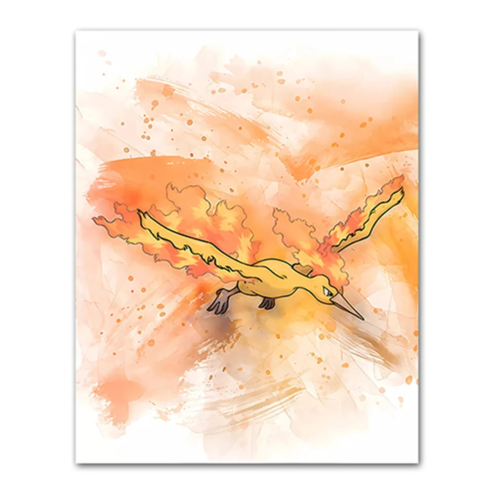 Anime Pokemon Canvas Painting Bulbasaur Charmander Squirtle Poster and Print Watercolor Wall Art Picture Home Decor Kids Gifts