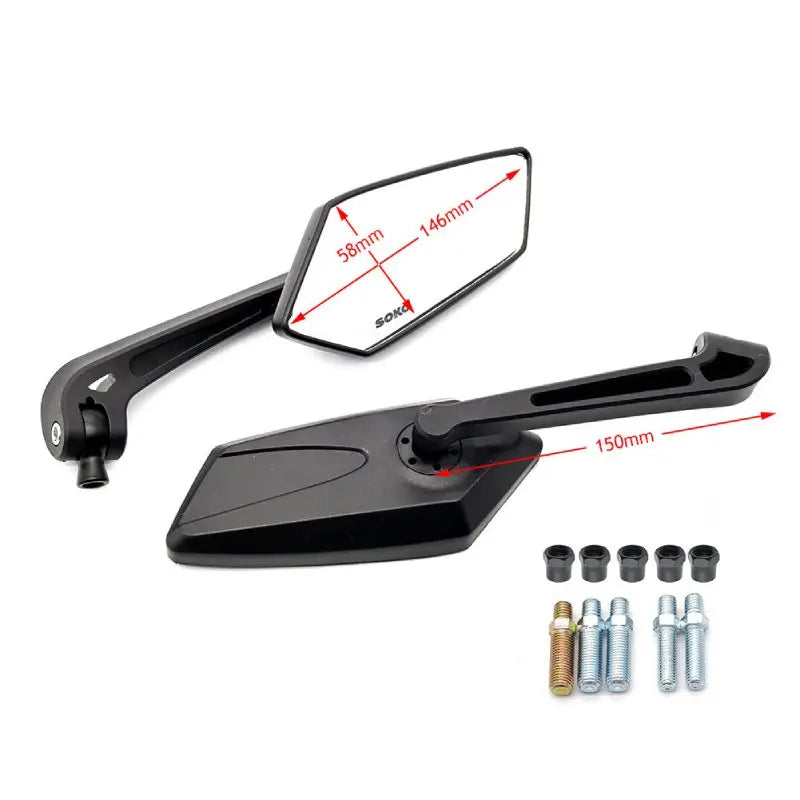 Universal Bike Handlebar Mirrors Motorcycle Rear View Mirror HD Wide Angle & 360° Rotating Back Sight Rearview Motorcycle Mirror