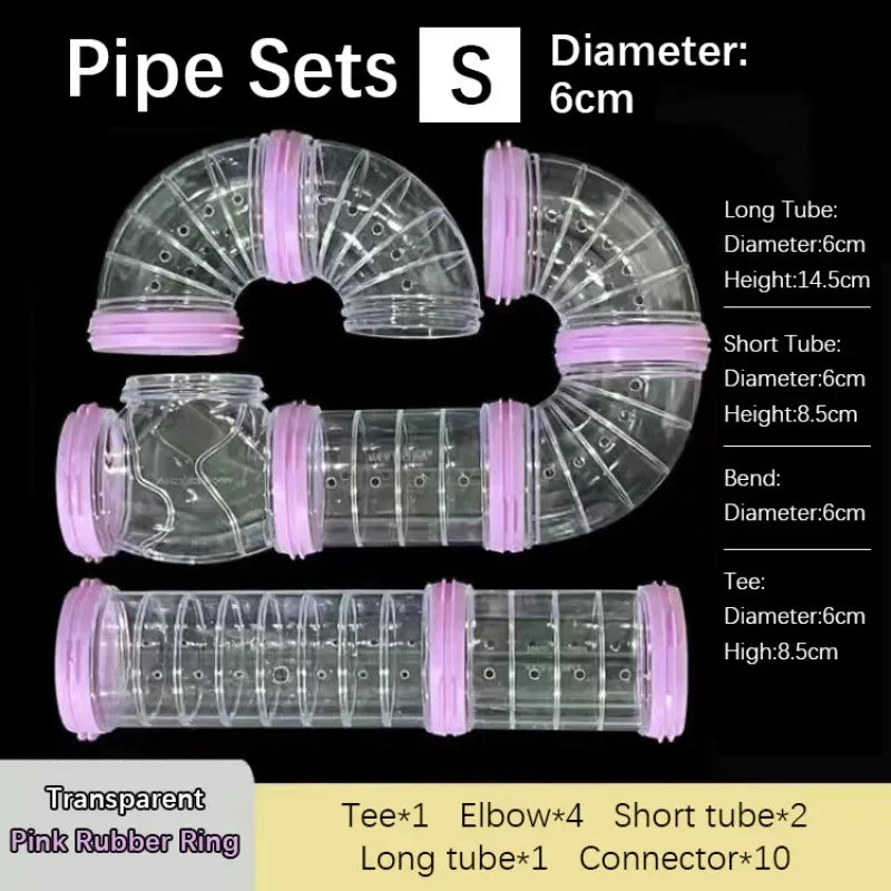 New Hamster Coop External Pipelines Can Be Randomly Spliced DIY Landscape Design Pipes Hamster Cage Modification Movement Tunnel