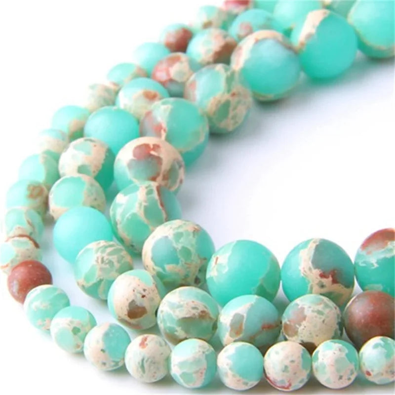 6 8 10mm Natural Stone Green Snakeskin Jaspers Bead ShouShan Stone Round Loose Beads For Jewelry Making DIY Bracelet Accessories