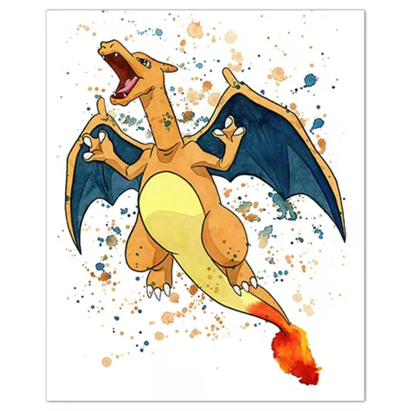Anime Pokemon Canvas Painting Bulbasaur Charmander Squirtle Poster and Print Watercolor Wall Art Picture Home Decor Kids Gifts