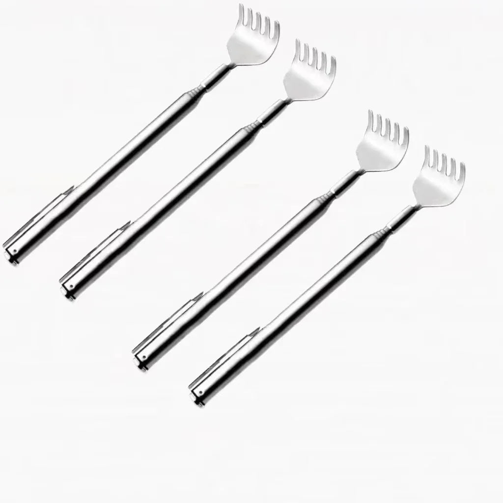 silvery Telescopic Back Scratcher,  Portable Extendable Stainless Steel  Scratchers for Men Women ，Mothers Gifts，Gifts For Men，G