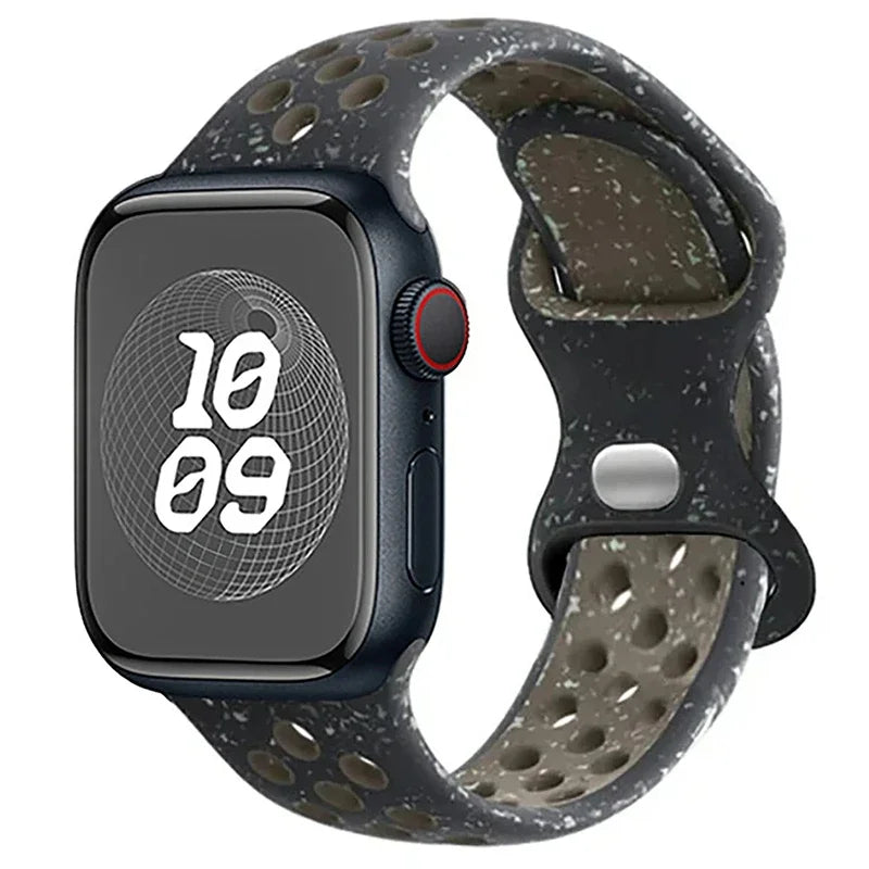 Original Sport Strap for Apple Watch Band 46mm 49mm 45mm 44mm 38 42mm Colored Particles Rubber Band IWatch Ultra 10 9 8 7 6 5 SE