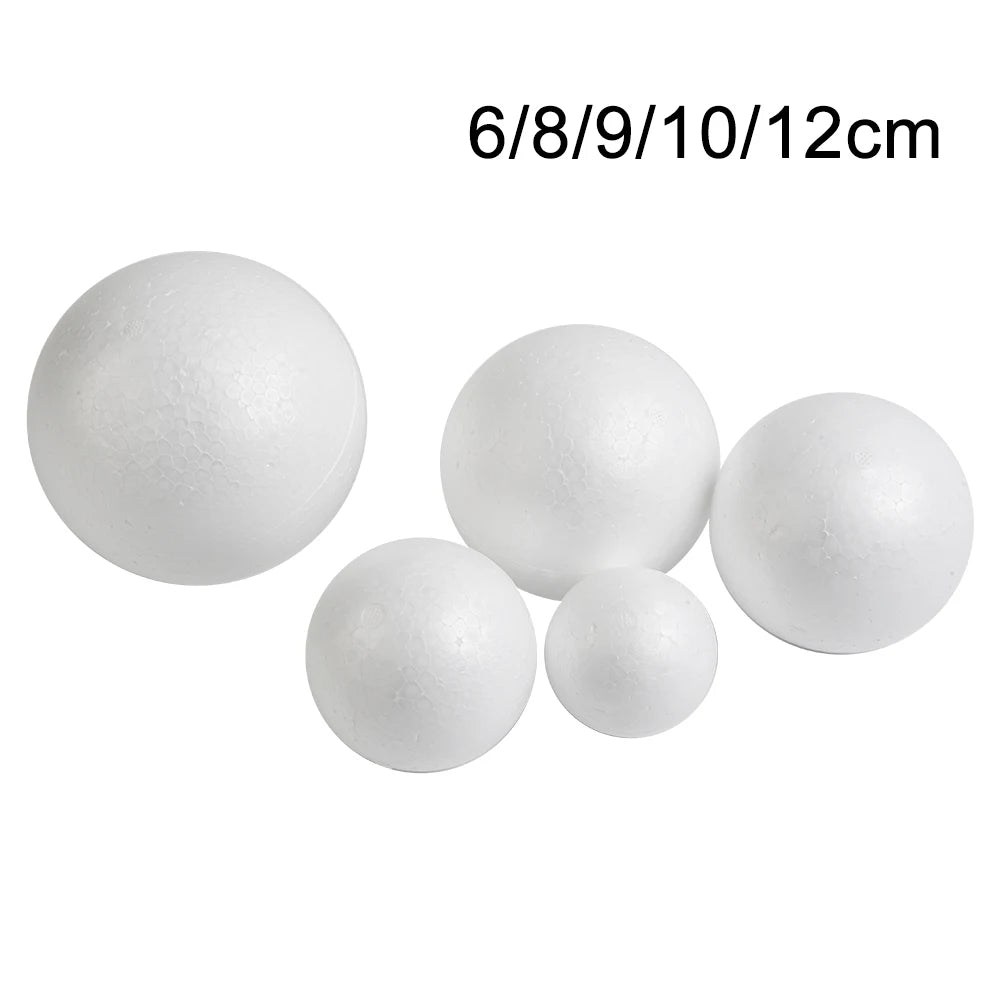 6-12cm Modelling Polystyrene Foam Balls White Craft Balls DIY Hand-painted Gifts Accessory Wedding Celebrations Event Supplies